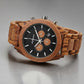 Men's Wood Chronograph Watch - Six Hand Calendar Sports Casual Timepiece