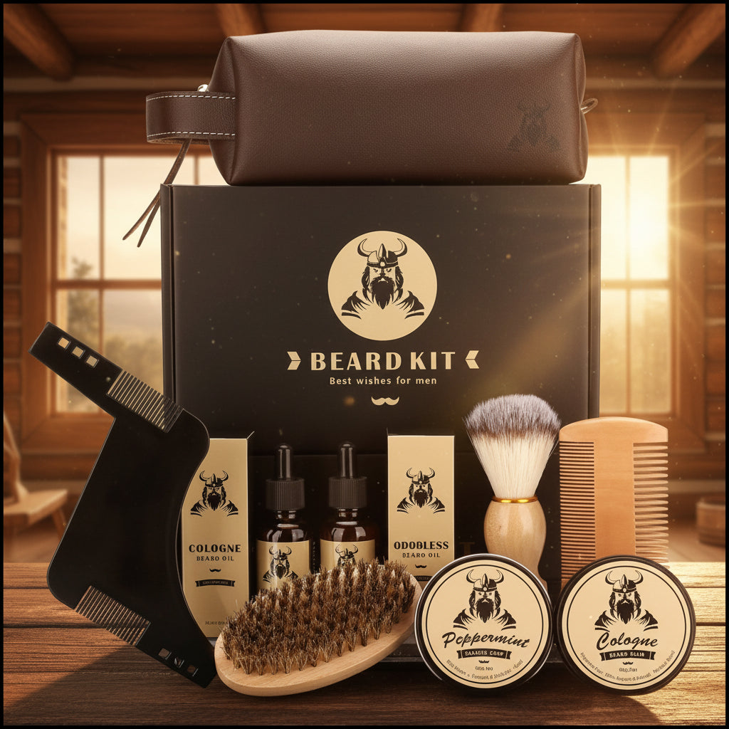 Beard Care Kit for Men 9 Pcs Beard Grooming Kit