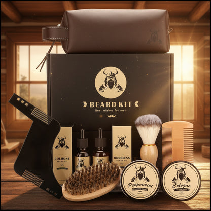 Beard Care Kit for Men 9 Pcs Beard Grooming Kit
