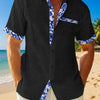 Men Casual Shirt Button Down Short Sleeve - Black