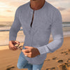 Men's Casual Solid Long Sleeve Shirt - Dark Gray