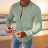 Men's Casual Solid Long Sleeve Shirt - Green