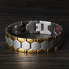 Men's Titanium Magnetic Bracelet 4-in-1 Energy - Silver/Gold