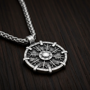 Vikings Helm of Awe Stainless Steel Pendant Necklace