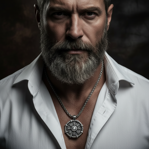 Vikings Helm of Awe Stainless Steel Pendant Necklace