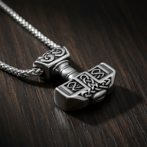 Vikings Mjolnir 316L Stainless Steel Pendant Necklace
