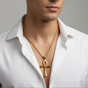 Ancient Egypt Life and Balance Stainless Steel Necklace