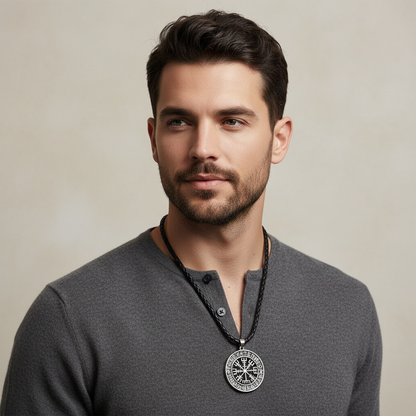 Vikings Vegvisir Stainless Steel Pendant Necklace
